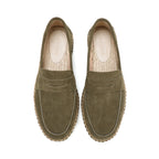 Men's Jute Espadrilles Slip on Loafers Cow Suede Leather Casual Shoes