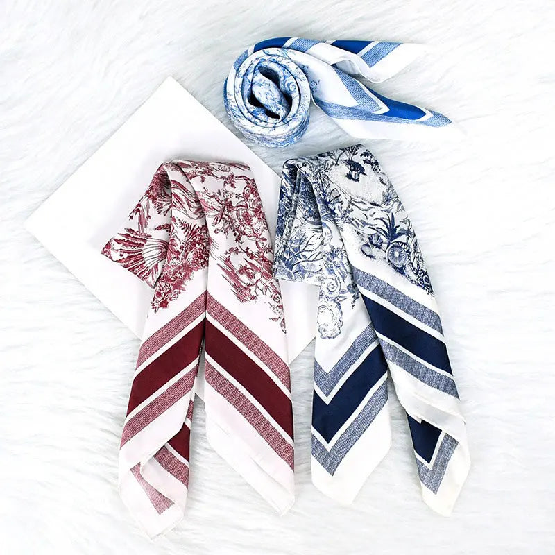 70*70cm New Literary Fashionable Bandana Simulation Silk Temperament Square Scarves Women Spring/Summer Soft Satin Scarf