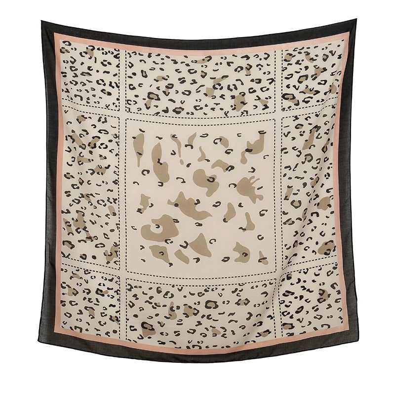 110*110cm Satin Square Scarf Women Big Size Shawl Ink Wash Style Luxury Design Scarf Floral Printed Handkerchief Damask Hijab