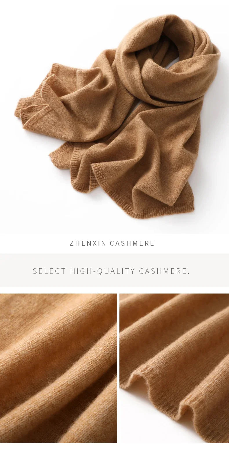 Quality 100% Cashmere Scarf for Women  Men Solid Color Warm Winter Knit Wrap, Soft Luxury Neck Warmer, Fashion Lightweight