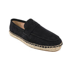 Men's Jute Espadrilles Slip on Loafers Cow Suede Leather Casual Shoes