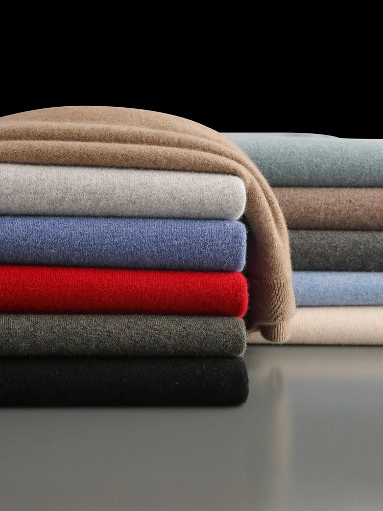 Addonee Men's Cashmere Sweater 100% Merino Wool Pullover Soft Warm O-Neck  Knitwear Quality Casual Smart Jumpers Tops Clothing