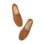 Men's Jute Espadrilles Slip on Loafers Cow Suede Leather Casual Shoes