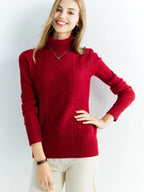 Cashmere Sweater Women Knitted Sweaters 100% Merino Wool Turtleneck Long-Sleeve Knit Pullover 2022 Winter Autumn Jumper Clothing
