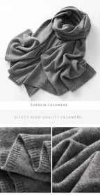 Quality 100% Cashmere Scarf for Women  Men Solid Color Warm Winter Knit Wrap, Soft Luxury Neck Warmer, Fashion Lightweight