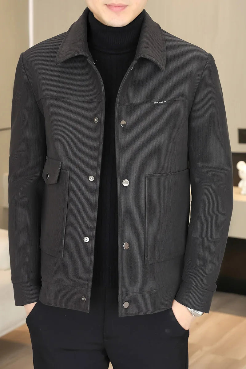 2024 Autumn Casual Business Jackets Men Slim Fit Social Office Outwear Korean Fashion Lapel Outwear Streetwear Windbreaker