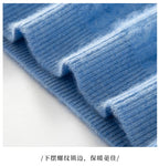 Men's 100% Pure Cashmere Pullover Thickened Warm Zipper Sweater High Collar Loose Top Business Leisure Solid Knitted