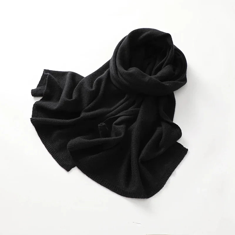 Quality 100% Cashmere Scarf for Women  Men Solid Color Warm Winter Knit Wrap, Soft Luxury Neck Warmer, Fashion Lightweight