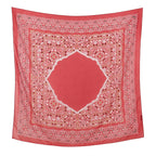 110*110cm Satin Square Scarf Women Big Size Shawl Ink Wash Style Luxury Design Scarf Floral Printed Handkerchief Damask Hijab