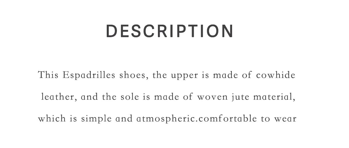 Men's Jute Espadrilles Slip on Loafers Cow Suede Leather Casual Shoes