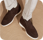 New Cow Leather Casual Men's Slip-On Loafers Lightweight Daily Wear Outdoor Real Leather Leisure Shoes round Toe Rubber Outsole