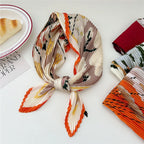 Silk Scarf Women Luxury Ladies Small Head Scarf Wholesale Scarves Headwraps Pleated Chiffon Hijabs Satin Hijabe Femme Bandanas