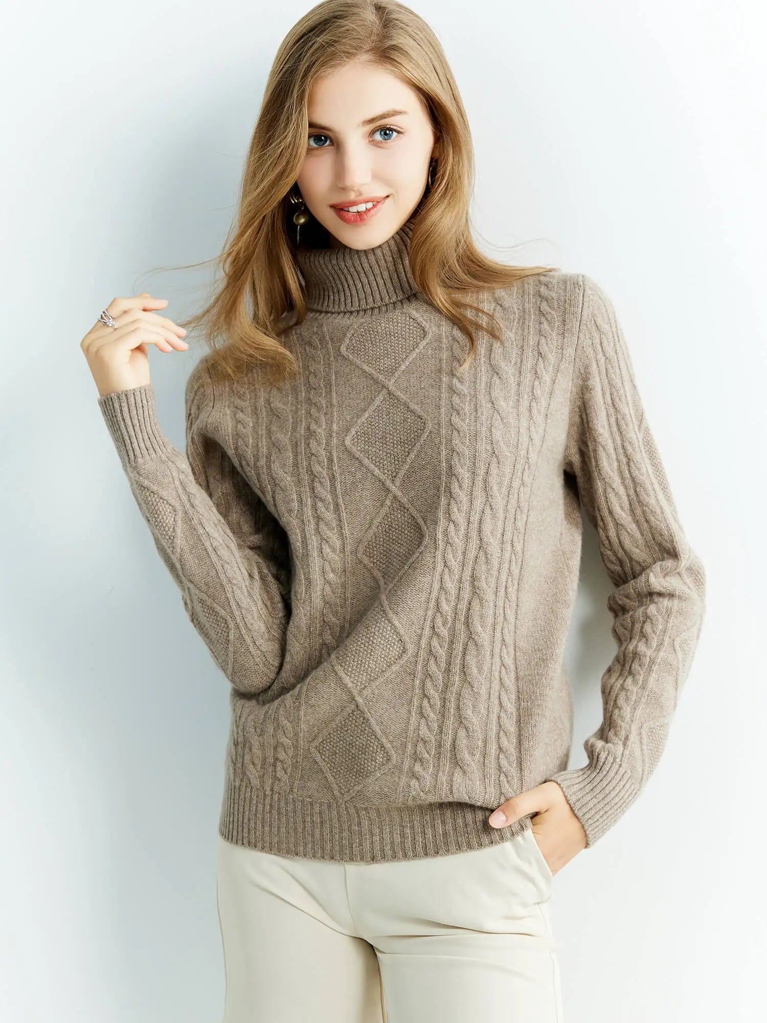 Cashmere Sweater Women Knitted Sweaters 100% Merino Wool Turtleneck Long-Sleeve Knit Pullover 2022 Winter Autumn Jumper Clothing