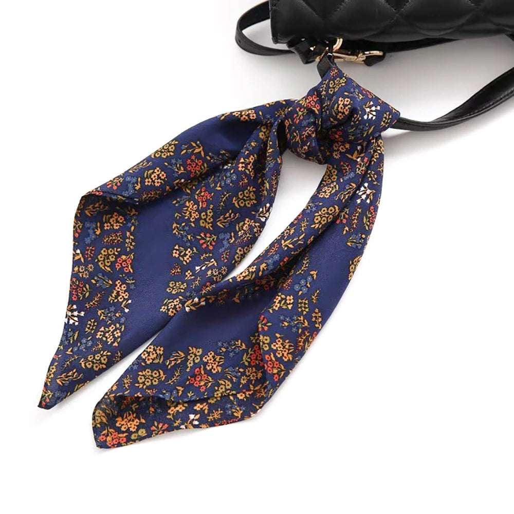 100% Pure Mulberry Silk Women Square Scarf Prints Headband Neckerchief Luxury Female Hair Ornament Female Bandana Scarves 53CM