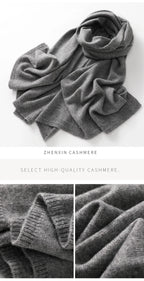 Quality 100% Cashmere Scarf for Women  Men Solid Color Warm Winter Knit Wrap, Soft Luxury Neck Warmer, Fashion Lightweight