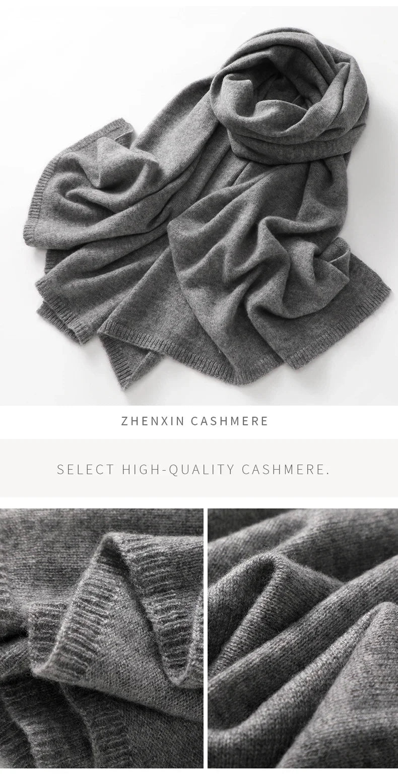 Quality 100% Cashmere Scarf for Women  Men Solid Color Warm Winter Knit Wrap, Soft Luxury Neck Warmer, Fashion Lightweight