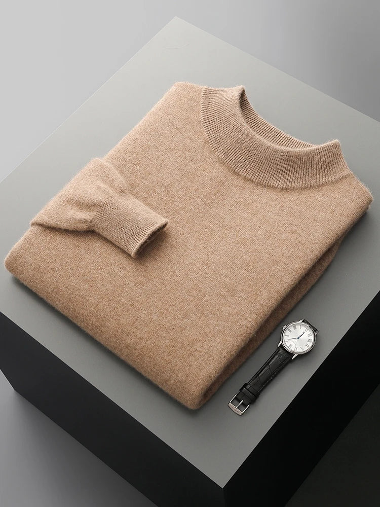 Addonee Men's Cashmere Sweater 100% Merino Wool Pullover Soft Warm O-Neck  Knitwear Quality Casual Smart Jumpers Tops Clothing