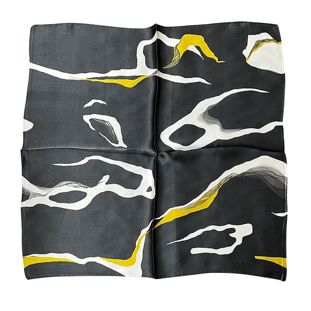 100% Pure Mulberry Silk Women Square Scarf Prints Headband Neckerchief Luxury Female Hair Ornament Female Bandana Scarves 53CM