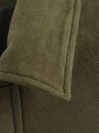 ETJ 2025  Spring new women's suede texture effect Loose version of fashion lapel shoulder bomber jacket