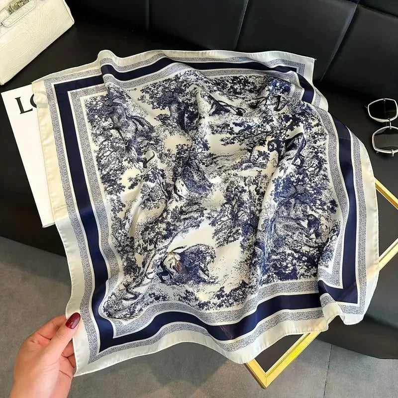 70*70cm New Literary Fashionable Bandana Simulation Silk Temperament Square Scarves Women Spring/Summer Soft Satin Scarf