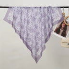 110*110cm Satin Square Scarf Women Big Size Shawl Ink Wash Style Luxury Design Scarf Floral Printed Handkerchief Damask Hijab