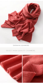 Quality 100% Cashmere Scarf for Women  Men Solid Color Warm Winter Knit Wrap, Soft Luxury Neck Warmer, Fashion Lightweight