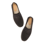 Men's Jute Espadrilles Slip on Loafers Cow Suede Leather Casual Shoes