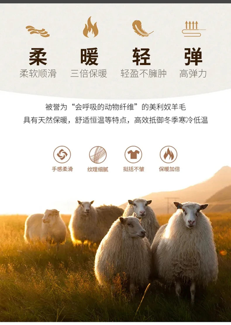 Men 100% Merino Wool Stand-Up Collar Cardigan Casual Knit Business Zipper Coat Autumn Winter Versatile Warm Men Cashmere Jacket