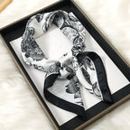 Luxury Print Satin Silk Square Scarf for Women Shawl Hijab Neckerchief Female Hair Ribbon Headband Fashion Wrap Bandana 2023 New
