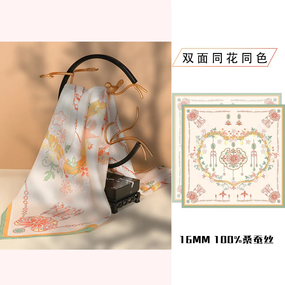 New 90 square twill silk sunscreen women's square  shawl scarf