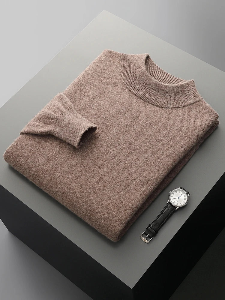 Addonee Men's Cashmere Sweater 100% Merino Wool Pullover Soft Warm O-Neck  Knitwear Quality Casual Smart Jumpers Tops Clothing