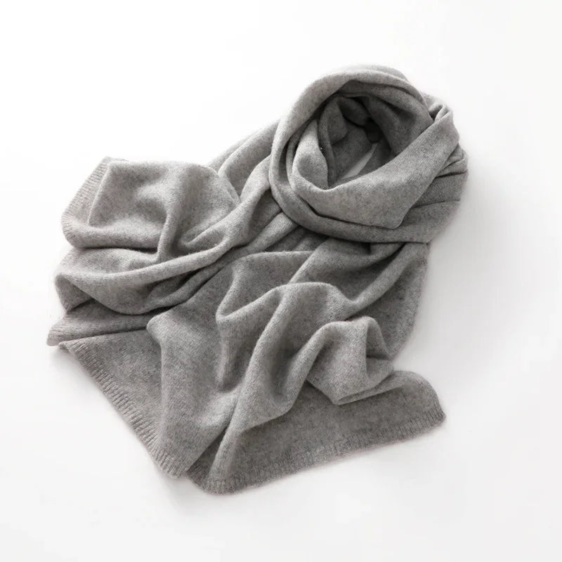 Quality 100% Cashmere Scarf for Women  Men Solid Color Warm Winter Knit Wrap, Soft Luxury Neck Warmer, Fashion Lightweight