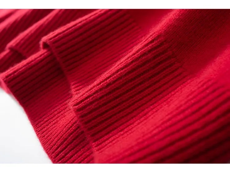 2024 Autumn and Winter New Thick Cashmere Sweater Women High Neck Pullover Sweater Warm Loose Knitted Base Sweater Jacket Tops