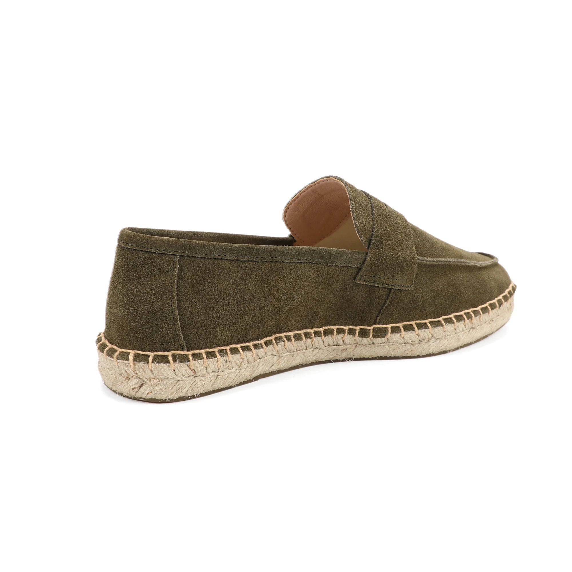 Men's Jute Espadrilles Slip on Loafers Cow Suede Leather Casual Shoes