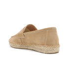 Men's Jute Espadrilles Slip on Loafers Cow Suede Leather Casual Shoes
