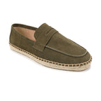 Men's Jute Espadrilles Slip on Loafers Cow Suede Leather Casual Shoes