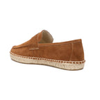 Men's Jute Espadrilles Slip on Loafers Cow Suede Leather Casual Shoes