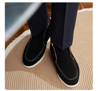 New Cow Leather Casual Men's Slip-On Loafers Lightweight Daily Wear Outdoor Real Leather Leisure Shoes round Toe Rubber Outsole