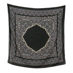 110*110cm Satin Square Scarf Women Big Size Shawl Ink Wash Style Luxury Design Scarf Floral Printed Handkerchief Damask Hijab