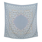 110*110cm Satin Square Scarf Women Big Size Shawl Ink Wash Style Luxury Design Scarf Floral Printed Handkerchief Damask Hijab