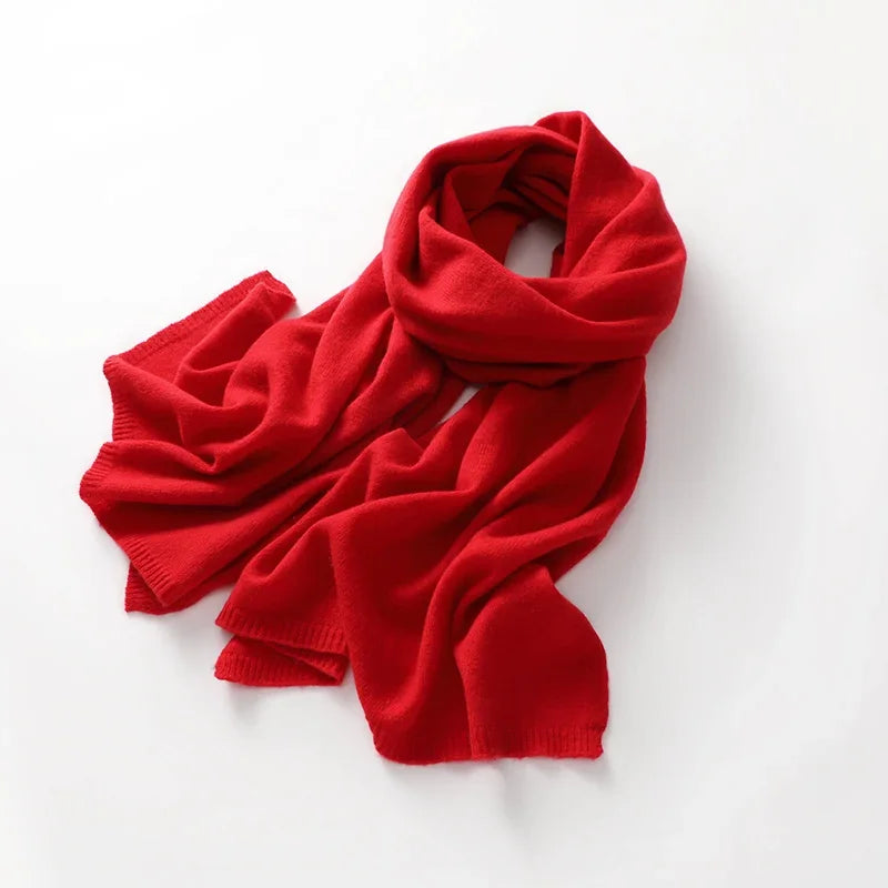 Quality 100% Cashmere Scarf for Women  Men Solid Color Warm Winter Knit Wrap, Soft Luxury Neck Warmer, Fashion Lightweight