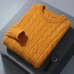 Winter New Men's Thickened Sweater Mink Cashmere Sweater Pullover Round Neck Twisted Large Size Casual Underlay Knitted Warm Top