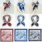 70*70cm New Literary Fashionable Bandana Simulation Silk Temperament Square Scarves Women Spring/Summer Soft Satin Scarf