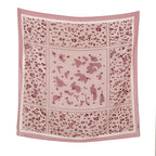 110*110cm Satin Square Scarf Women Big Size Shawl Ink Wash Style Luxury Design Scarf Floral Printed Handkerchief Damask Hijab