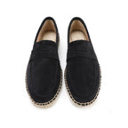 Men's Jute Espadrilles Slip on Loafers Cow Suede Leather Casual Shoes