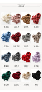Quality 100% Cashmere Scarf for Women  Men Solid Color Warm Winter Knit Wrap, Soft Luxury Neck Warmer, Fashion Lightweight
