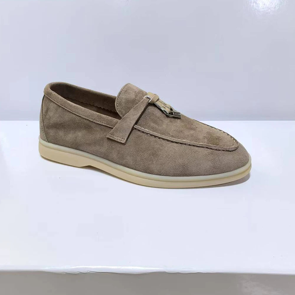 Women Suede Loafer 2024 Summer Walking Casual Moccasins Flat Loafer Men Lazy Shoes Fashion New Design Slip on Loafer Unisex