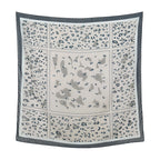 110*110cm Satin Square Scarf Women Big Size Shawl Ink Wash Style Luxury Design Scarf Floral Printed Handkerchief Damask Hijab