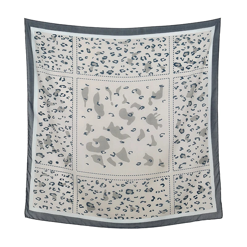 110*110cm Satin Square Scarf Women Big Size Shawl Ink Wash Style Luxury Design Scarf Floral Printed Handkerchief Damask Hijab