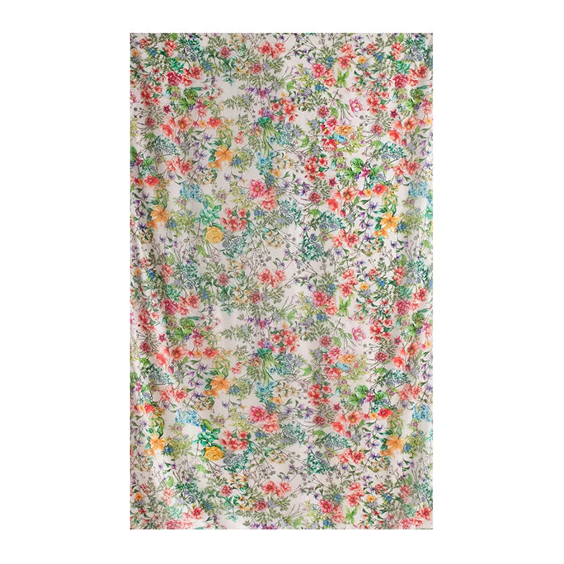 Spring and summer long strip 100% mulberry silk scarf blue silk scarf high literary sense sun protection large shawl thin